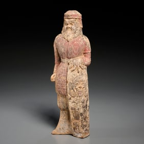 Northern Wei Dynasty polychrome pottery warrior