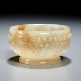 Chinese archaic style carved jade bowl
