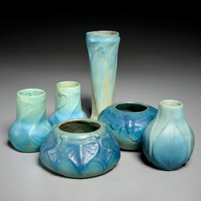 Van Briggle, (6) pottery vases