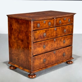 William & Mary style walnut chest of drawers