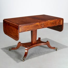 Regency brass inlaid rosewood sofa table