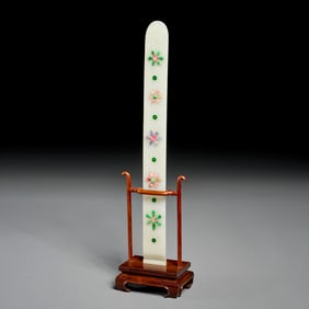 Chinese embellished jade hair slide