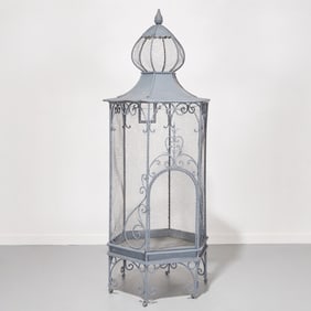 Large Victorian wrought iron Pagoda birdcage