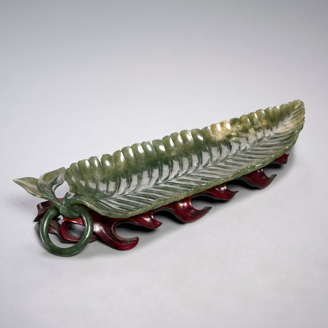 Chinese carved jade leaf washer (1 of 7)