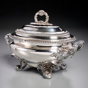 Paul Storr sterling silver lidded soup tureen