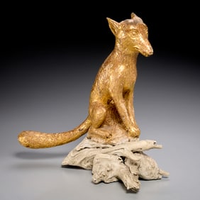 Large George III giltwood fox, ex Marshall