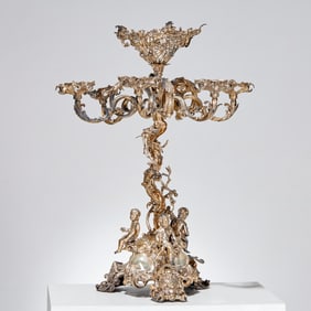 Large Elkington & Co. sterling silver epergne