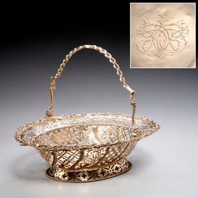 George III sterling silver cake basket
