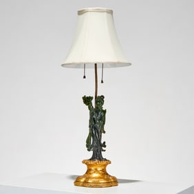 Chinese carved jade Guanyin lamp