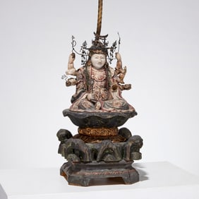 Japanese silver mounted figure of Benzaiten