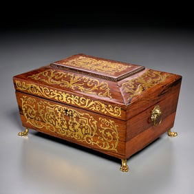 English Regency brass inlaid rosewood box