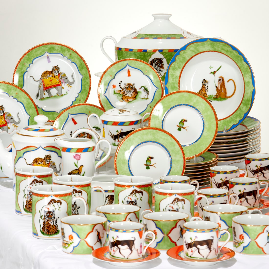 Lynn Chase porcelain "Tiger Raj" dinner service (1 of 9)