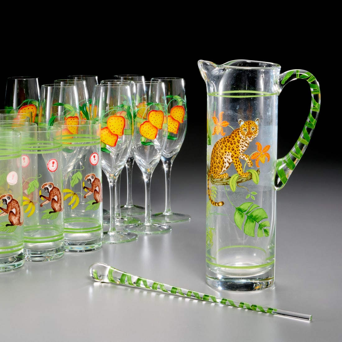 Collection Lynn Chase hand-painted glassware (1 of 9)