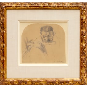 Joseph Stella, pencil drawing on tan paper, 1908