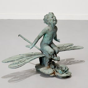 Rachel Marshal Hawks, bronze figural fountain