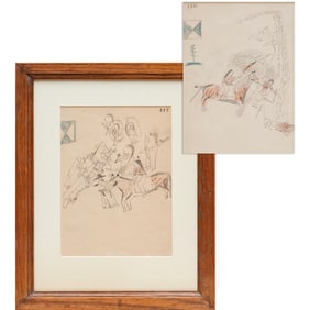 Native American double-sided ledger drawing