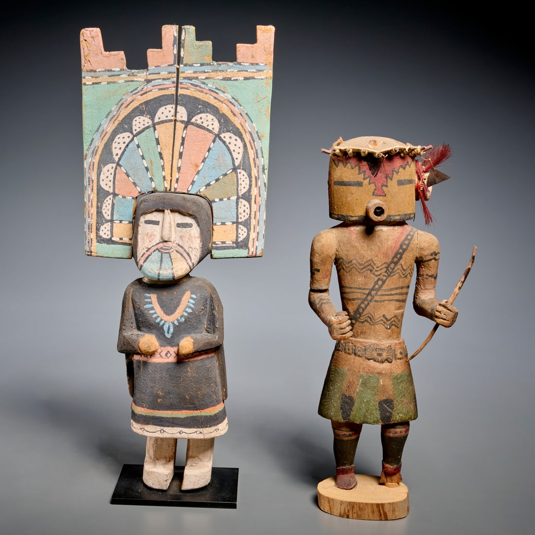 Hopi Peoples, (2) large antique Kachinas (1 of 9)