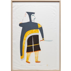 Jesse Oonark, stonecut and stencil, 1982