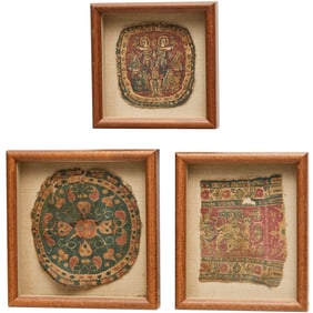 Group (3) Coptic textile fragments, ex Sotheby's