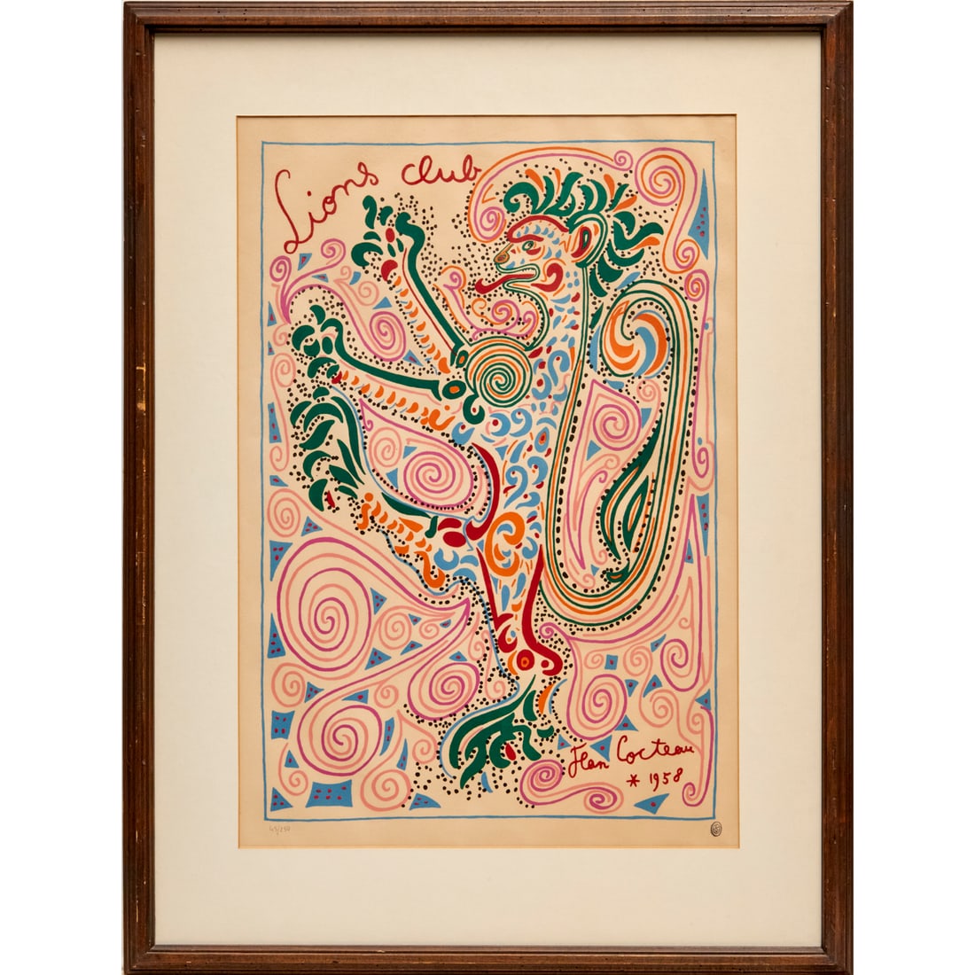 Jean Cocteau, lithograph on paper, 1958 (1 of 8)