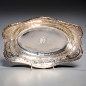 German Hanau silver bread tray