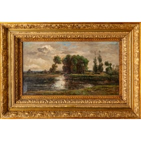 Charles-Francois Daubigny (attrib), oil on canvas