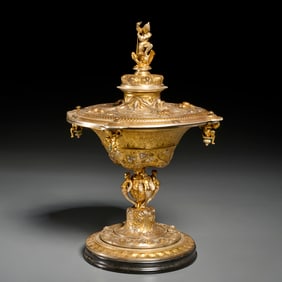 Henri Picard, bronze lidded tazza