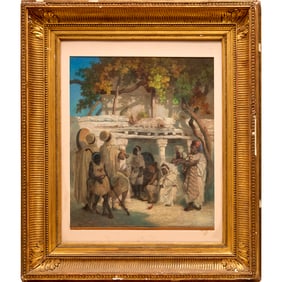 Orientalist School, pastel on paper