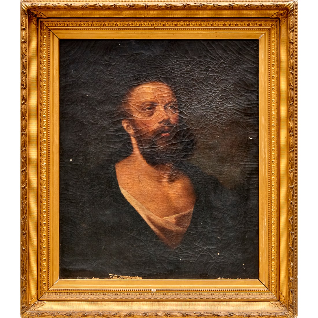 Johann Ulrich Mayr (manner), oil on canvas: Johann Ulrich Mayr (manner), oil on canvas, Manner of Johann Ulrich Mayr (German, 1630-1704), Portrait of Apostle, unsigned, 29.5"h x 24.5"w (sight), 39.5"h x 34"w (frame)