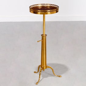 Maison Toulouse (attrib) brass telescope gueridon