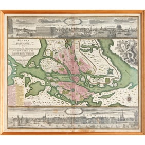 Mattheus Seutter, hand-colored map engraving