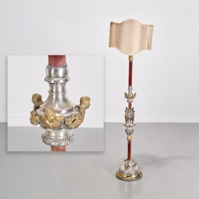 Large Italian Baroque torchiere lamp