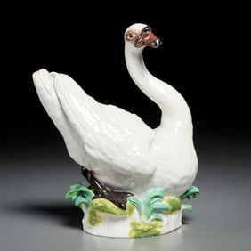 Early Meissen porcelain swan, ex Christie's