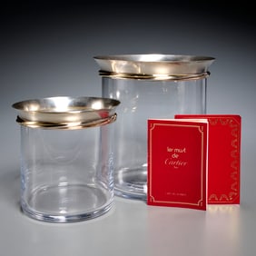 Cartier silver-mounted wine cooler and ice bucket