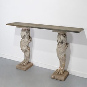 Antique Neoclassical style cast stone console