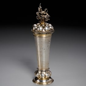 German 800 silver lidded pokal