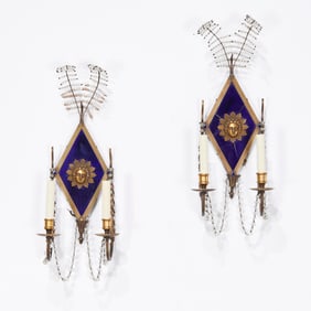 Pair antique Baltic Neoclassical style sconces