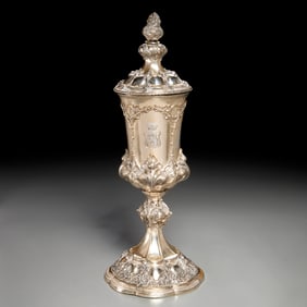 Continental silver cup and cover