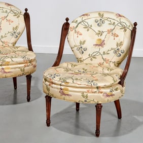 Edmond Petit, Paris upholstered gondola chairs