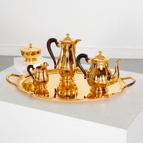 Maison Cardeilhac, gilt silver plated tea service