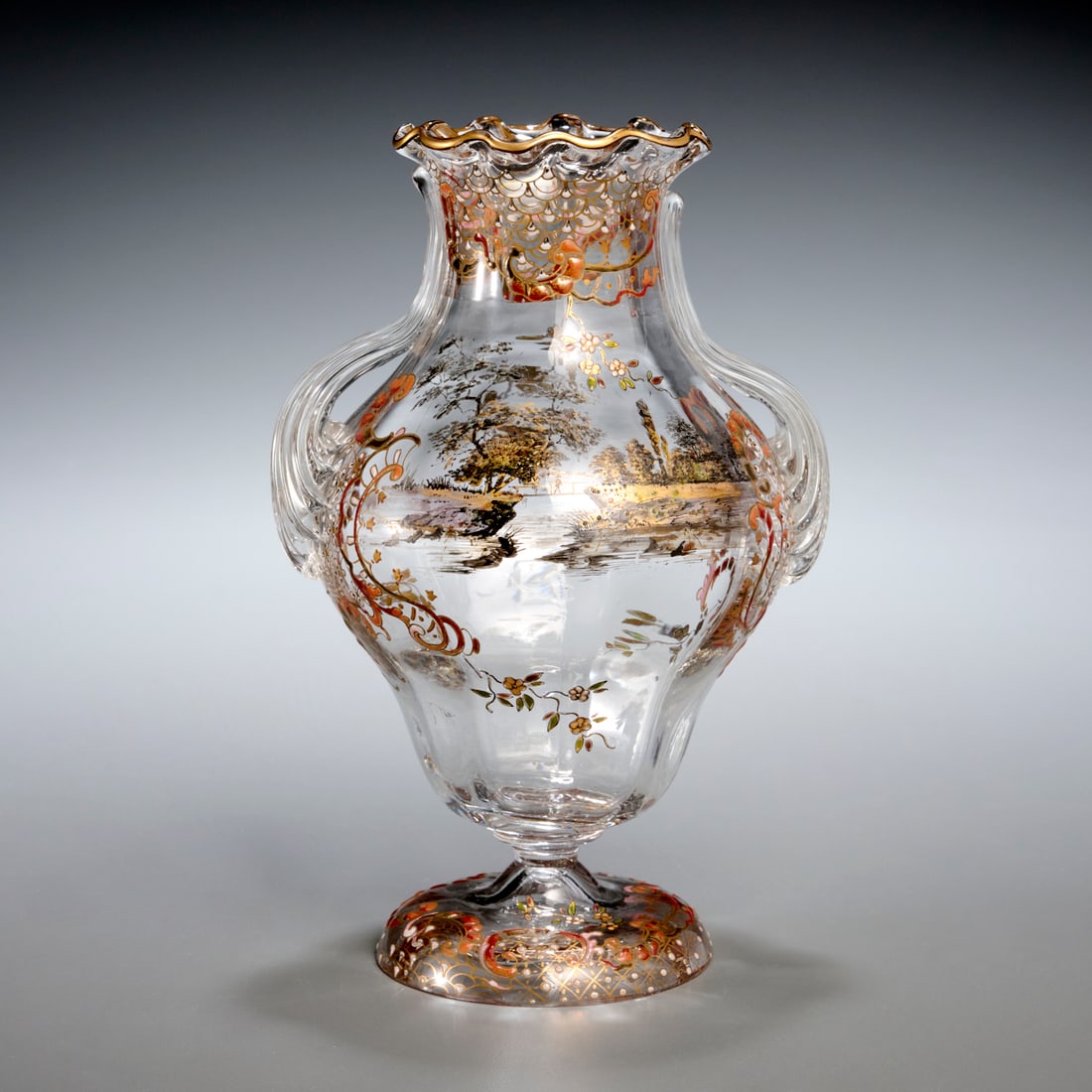 Emile Galle, enameled glass vase (1 of 8)