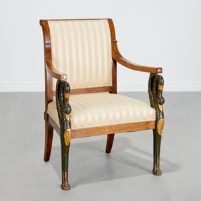 Italian Neoclassical walnut armchair