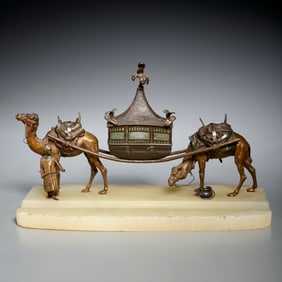 Cold painted Vienna bronze Orientalist inkwell