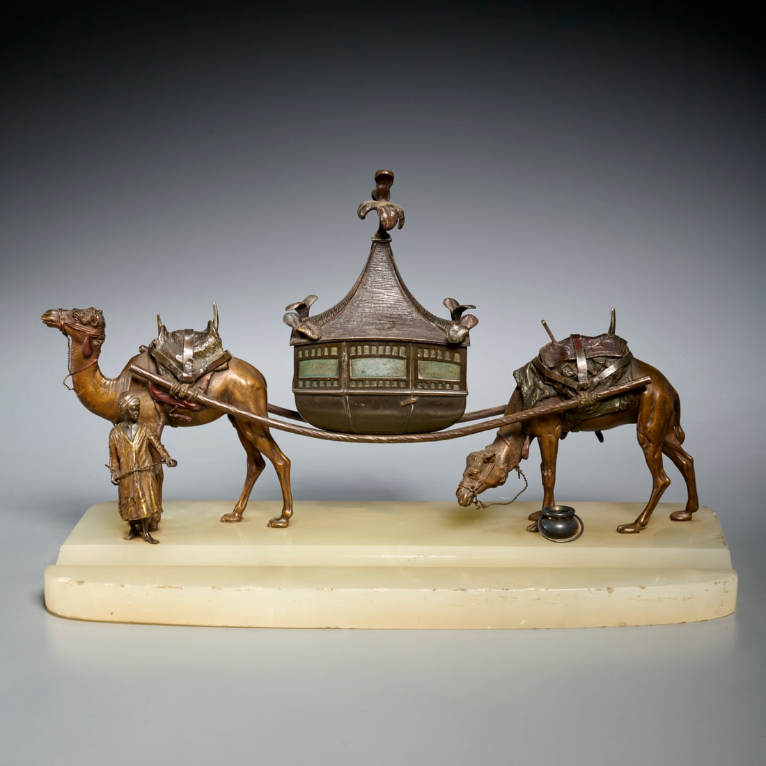 Cold painted Vienna bronze Orientalist inkwell (1 of 7)