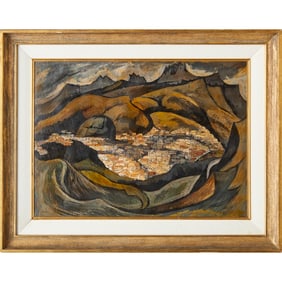 Oswaldo Guayasamin (attrib), oil on paper