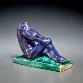 Edouard Cazaux, glazed earthenware figurine