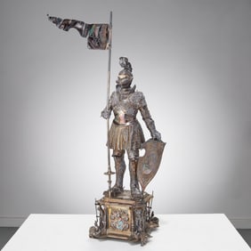 Large German silver figure of knight