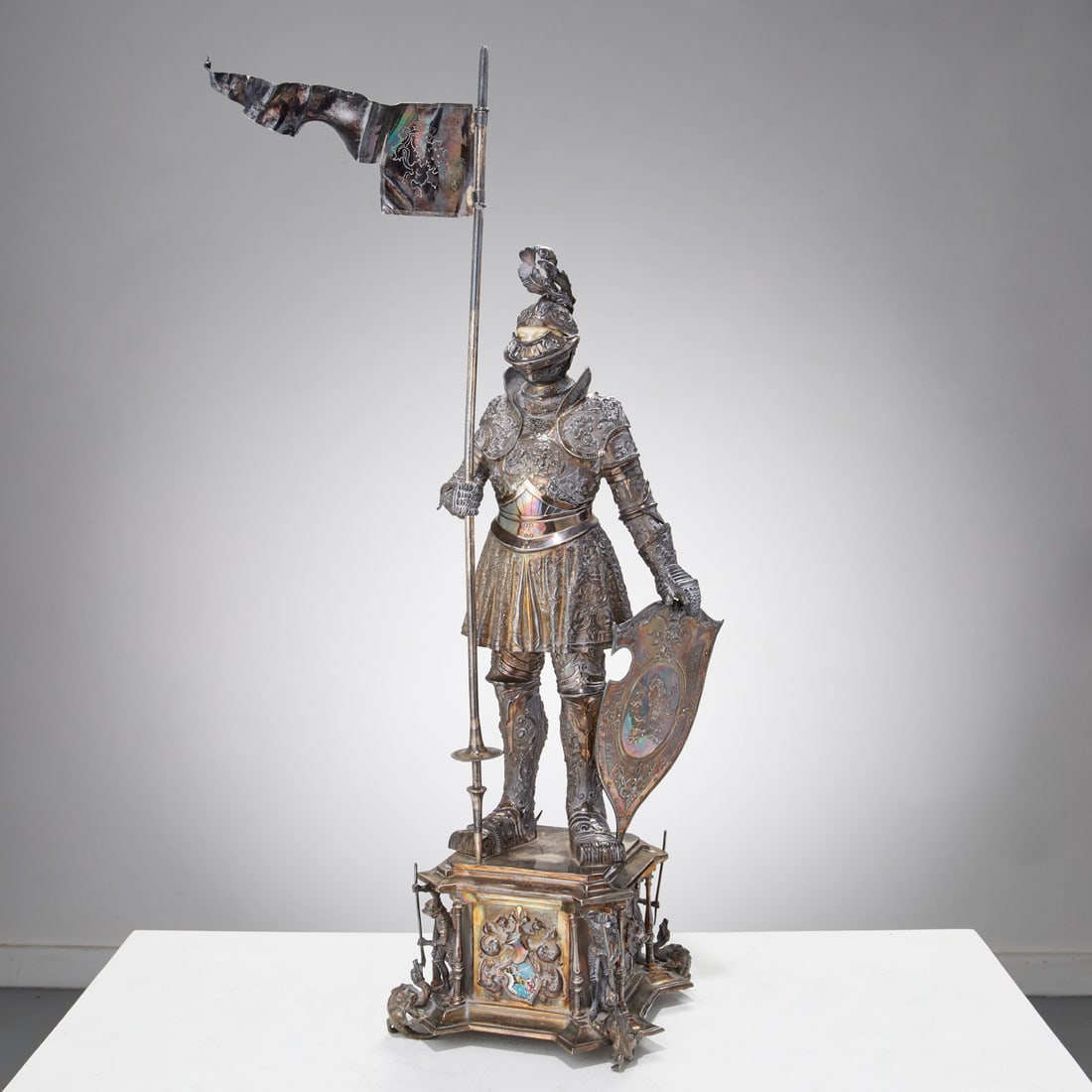 Large German silver figure of knight (1 of 8)