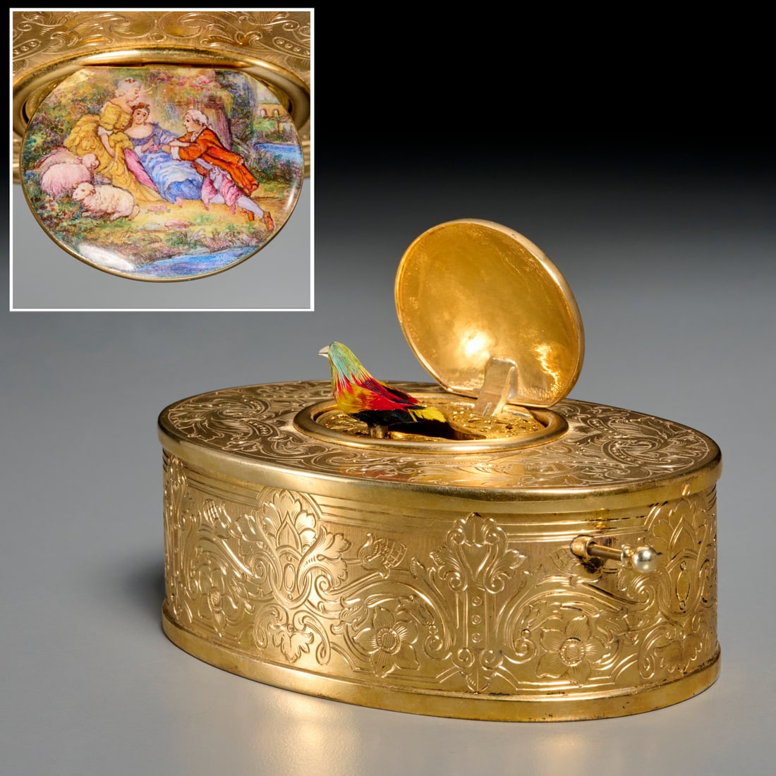 Emil Brenk enameled sterling singing bird box (1 of 7)