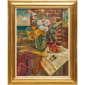 David Burliuk, oil on canvas, 1948